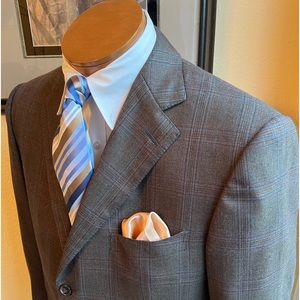 Ermenegildo Zegna Trofeo Italian Wool Plaid Jacket Size 44L